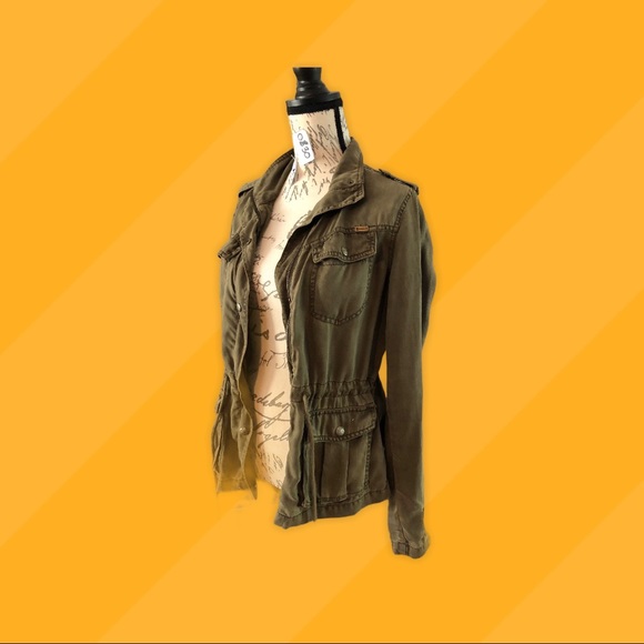 Max Jeans Olive Green Military Utility Jacket XS - Picture 2 of 4